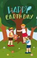 smile earth day en world environment day met beplanting vector