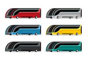 set mockup van hitech-bus in modern design vector