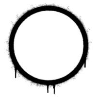 verstuiven geschilderd graffiti cirkel icoon gespoten geïsoleerd met een wit achtergrond. graffiti ronde symbool met over- verstuiven in zwart over- wit. vector