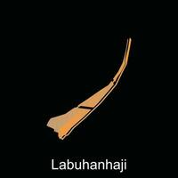 kaart van labuhanhaji stad modern schets, hoog gedetailleerd vector illustratie ontwerp sjabloon, geschikt voor uw bedrijf