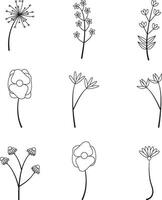 botanisch lijn kunst patroon. vector illustratie reeks