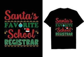 premie vector santa's favoriete school- registrar Kerstmis typografie t overhemd ontwerp