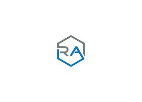 ra brief logo ontwerp met creatief modern vector icoon sjabloon