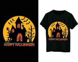 gelukkig halloween t-shirt ontwerp vector
