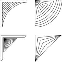 hand- getrokken monoline hoek vorm geven aan. vlak ontwerp. vector illustratie