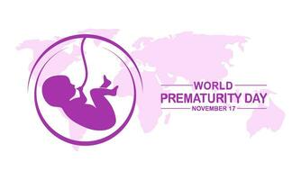 prematuriteit bewustzijn maand is opgemerkt elke jaar in november, prematuur geboorte is wanneer een baby is geboren te vroeg illustratie vector