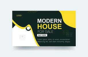 modern huis voor uitverkoop miniatuur banier zakelijke achtergrond sjabloon vector