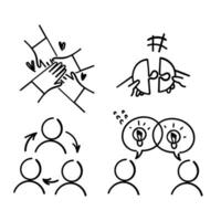 hand- getrokken tekening persoon teamwerk verwant illustratie vector