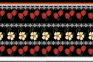 naadloos patroon met bloemen grens etnisch vector bloemen illustratie in Aziatisch textiel.etnisch borders