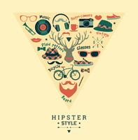 Platte ontwerp vectorillustratie van hipster stijl. vector