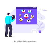 interacties op sociale media vector