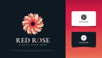 elegant rood roze bloemlogo-ontwerp, geschikt voor spa, schoonheid, bloemisten, resort of cosmetisch product vector