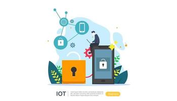 iot smart house monitoring concept voor industriële 4.0 huistechnologie op laptopscherm van internet of things verbonden objecten. webbestemmingspaginasjabloon, banner, gedrukte media. vector illustratie