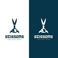 schaar logo, snijdend gereedschap vector, kapperszaak scheermes schaar gemakkelijk ontwerp, illustratie sjabloon icoon vector