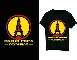 Parijs 2024 Olympische Spelen t-shirt ontwerp vector