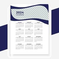 vector modern stijl nieuw jaar 2024 kalender sjabloon