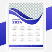 vector modern stijl nieuw jaar 2024 kalender sjabloon