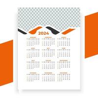 vector modern stijl nieuw jaar 2024 kalender sjabloon