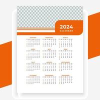 vector modern stijl nieuw jaar 2024 kalender sjabloon