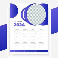 vector modern stijl nieuw jaar 2024 kalender sjabloon