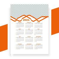 vector modern stijl nieuw jaar 2024 kalender sjabloon