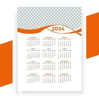 vector modern stijl nieuw jaar 2024 kalender sjabloon