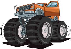 monster truck open de deur vector