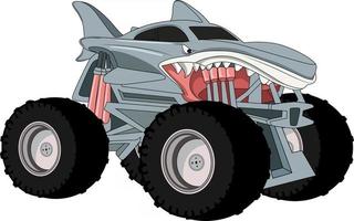 haai monster truck illustratie vector