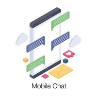 concepten voor mobiel chatten vector