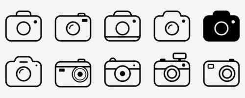 foto camera pictogrammen set. camera symbool verzameling. foto icoon set. vector eps 10