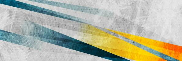 blauw, geel en grijs grunge strepen abstract banier ontwerp vector