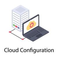 concepten voor cloudconfiguratie vector