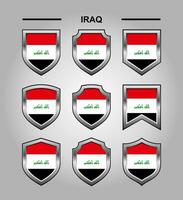 Irak nationaal emblemen vlag en luxe schild vector