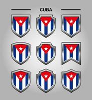 Cuba nationaal emblemen vlag en luxe schild vector