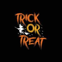 truc of traktatie vector t-shirt ontwerp. halloween t-shirt ontwerp. kan worden gebruikt voor afdrukken mokken, sticker ontwerpen, groet kaarten, affiches, Tassen, en t-shirts.