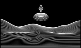 Golf wireframe illustratie zwart en wit vector