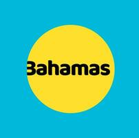 Bahamas land naam vector belettering met nationaal vlag kleur.