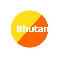 Bhutan land naam typografie met nationaal vlag kleur. vector