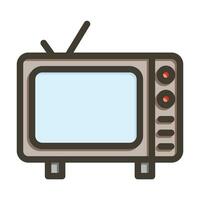 televisie vector dik lijn gevulde kleuren icoon voor persoonlijk en reclame gebruiken.