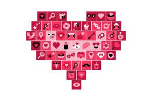 liefde hart dating roze icoon collage vector