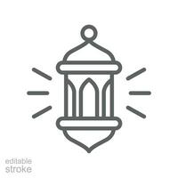 rustiek lantaarn licht icoon, moslim, Arabisch Ramadan decoratief lamp. Arabisch Islamitisch cultuur tradities, moslim vakantie, Ramadan, eid. bewerkbare hartinfarct. vector illustratie ontwerp Aan wit achtergrond eps 10