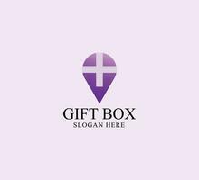 elegant geschenk doos logo ontwerp vector