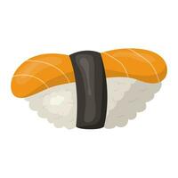 sushi met Zalm. vector illustratie Aan een wit foneem.