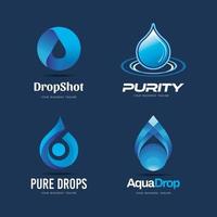 puur blauwe drop-logo-collectie vector