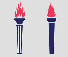 ontwerp toorts symbool vlam rood abstracte illustratie vector op achtergrond grey