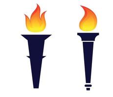 vuur toorts blauw ontwerp illustratie vlam abstract met achtergrond wit vector