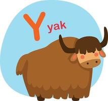 illustratie geïsoleerde alfabet letter y-yak vectorillustratie vector