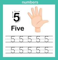 hand count.finger en nummer, nummer oefening illustratie vector