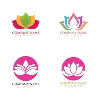 lotusbloem logo en symbool vector afbeelding