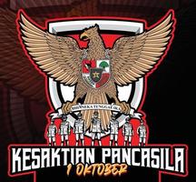 kesaktian garuda pancasila indonesië 1 oktober illustratie vector